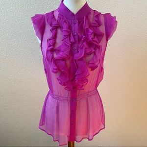 Bebe sheer button-up blouse